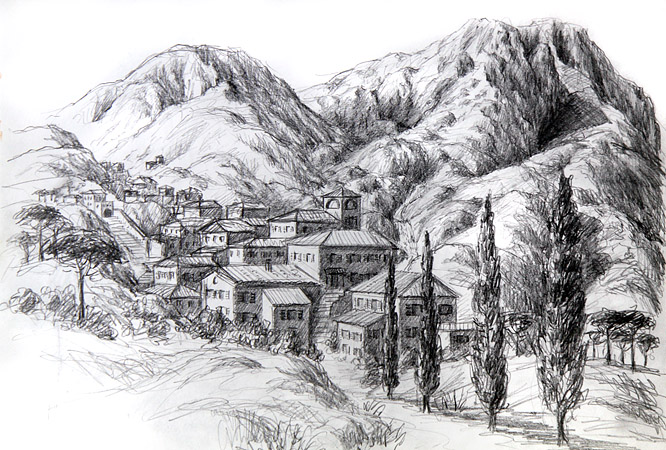 Dorf im Apennin